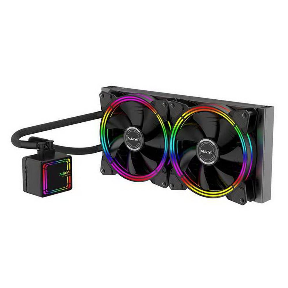 Жидкостная система охлаждения ALSEYE H280 TDP 200W (при T воздуха 45 С)Universal Platfrom PWM Single 5colors+ LED 140mm*2 {6} — изображение 3
