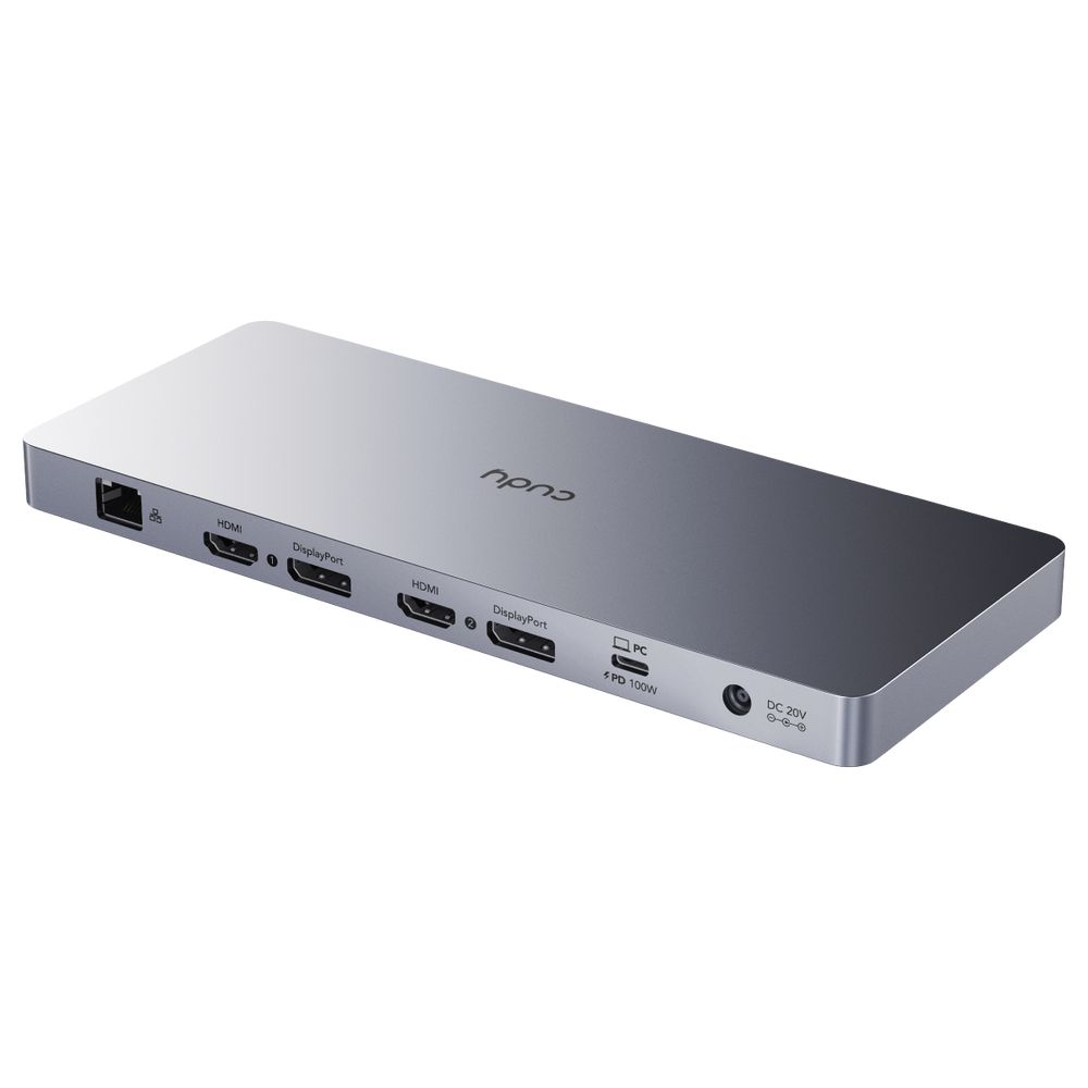 Концентратор CUDY 13-IN-1 10Gbps USB-C Dual 4K Docking Station | 150W PSU Up to One 5K(5120x2880p60) or Two 4K(4096x2160p60) Video output, 2 x Display 1.2a Port, 2 x HDMI 2.0 Port;1 x 10Gbps Upstream USB-C 3.2Gen2 port (PD 100W); 2 x 10Gbps USB-C 3.2Gen2 ports (Up to 15W per port); — изображение 3