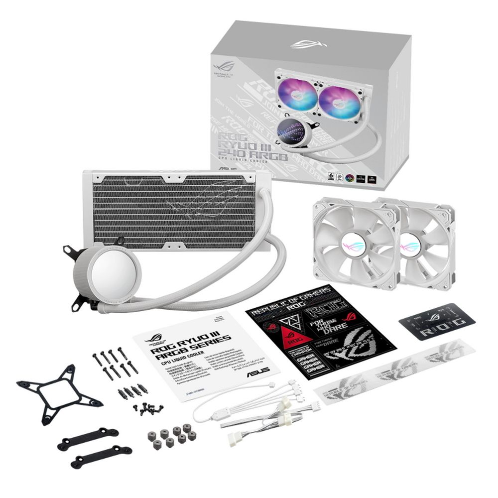 Жидкостная система охлаждения ASUS ROG RYUO III 240 ARGB WHT /AIO COOLER,ASETEK,EMMA,ARGB,AURA,WHT (90RC00J2-M0UAY0) /AIO COOLER,ASETEK,EMMA,ARGB,AURA,WHT (90RC00J2-M0UAY0) — изображение 6