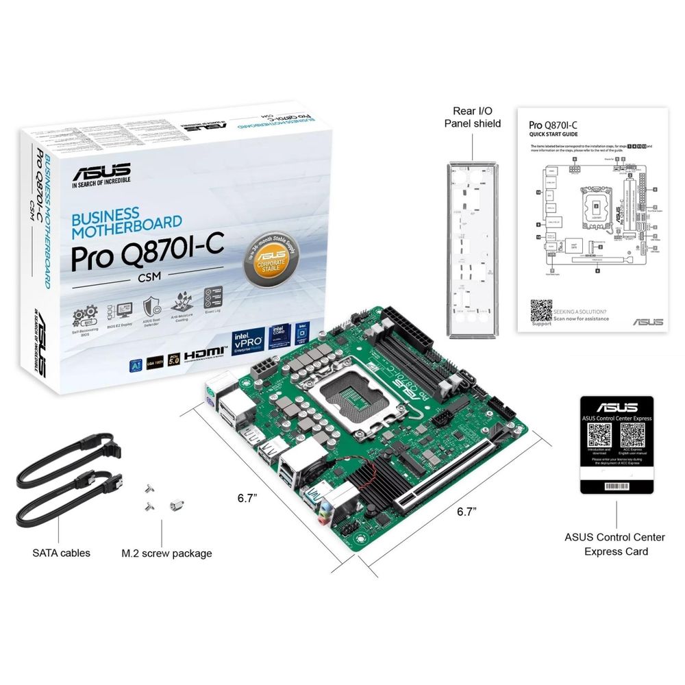 Материнская плата ASUS PRO Q870I-C-CSM LGA1851 mini-ITX 2xDDR5 PCIEx16 M.2 USB-C 2xDP HDMI GLAN — изображение 7