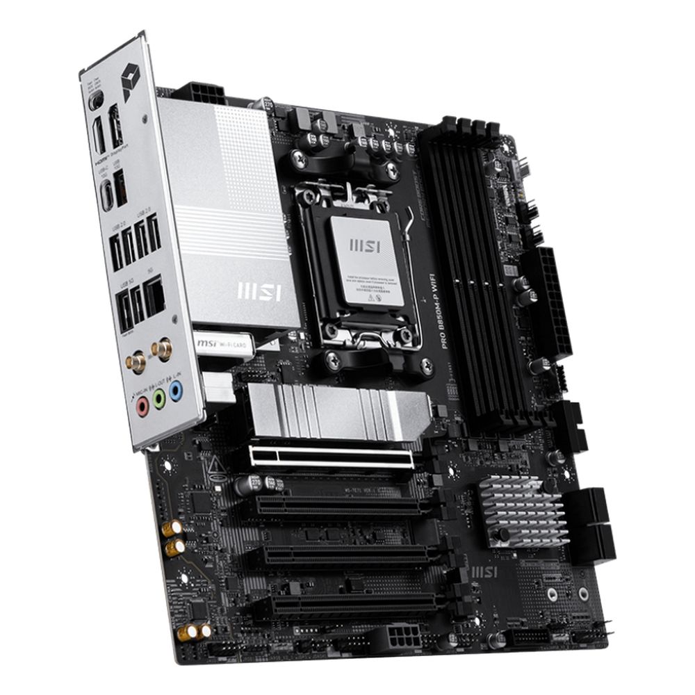 Материнская плата MSI PRO B850M-P WIFI B850, AM5, 4*DDR5, 4*PCIEx16, 3*M.2, 3*TypeC, 1*USB3.2Gen2, 5*USB3.2Gen1, 8*USB2.0, 4*SATA3.0, 5G, HDMI, ATX, RTL — изображение 4