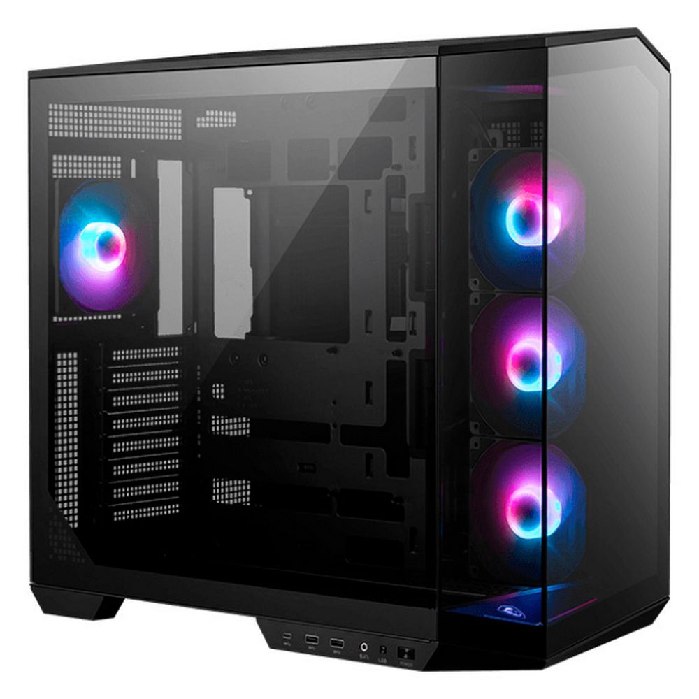 Корпус MSI MAG Pano 100R PZ , Mid Tower, ATX, 2xUSB 3.2 Gen 1, 1xUSB 3.2 Gen2 Type-C, 3x120mm ARGB Reverse Blade Fan, 1x120mm ARGB Fan, ARGB+PWM Control Board,Tempered Glass Window, Brown Box — изображение 3