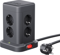 Сетевой фильтр ILS 453 3М 8 розеток 16A 2x(USB-A+USB-C) черный 99631 DEFENDER — изображение 2