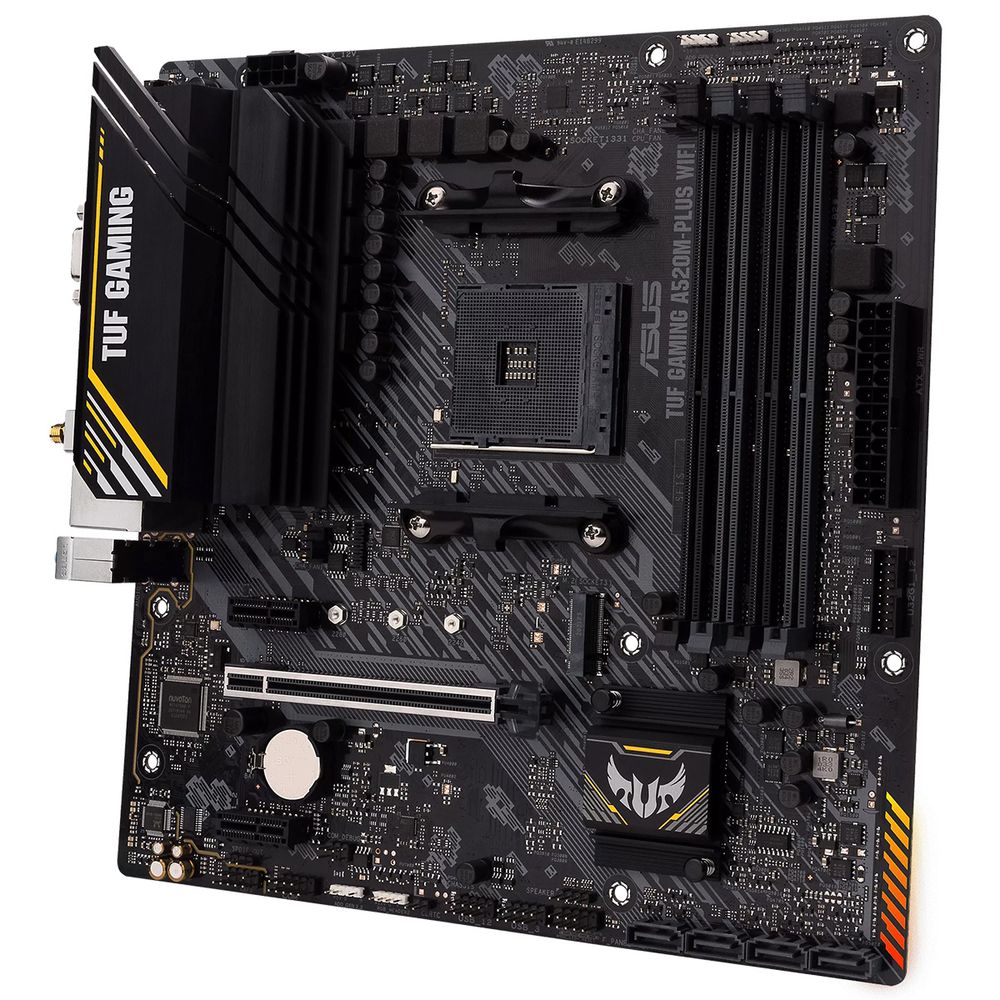 Материнская плата ASUS TUF GAMING A520M-PLUS WIFI AM4 mATX 4хDDR4 1xPCIEx16 2xPCIEx1 M.2 DP HDMI VGA GLAN Wi-Fi 5 — изображение 2