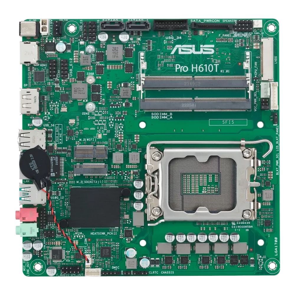 Материнская плата ASUS PRO H610T-CSM LGA1700 mini-ITX 2xDDR5 M.2 DP HDMI GLAN — изображение 2