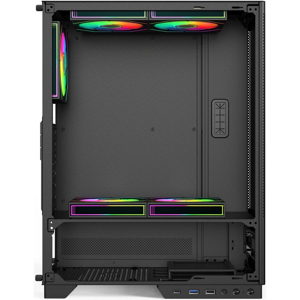 Корпус для ПК ACD Citadel 108DB ATX, Type-C + 2 X USB ports + HD audio combo, Mesh, TG, Black — изображение 5