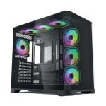 Корпус для ПК Forza Forza FZ-G42B Seaview TG ATX Case, black, w/o psu, Curved Tempered glass front panel, 1x3,5", 3x2,5