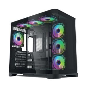 Корпус для ПК Forza Forza FZ-G42B Seaview TG ATX Case, black, w/o psu, Curved Tempered glass front panel, 1x3,5", 3x2,5