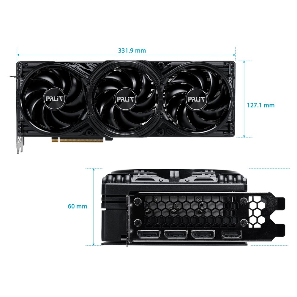 Видеокарта Palit RTX5080 GAMINGPRO V1 16GB GDDR7 256bit 3xDP HDMI 3FAN RTL — изображение 10